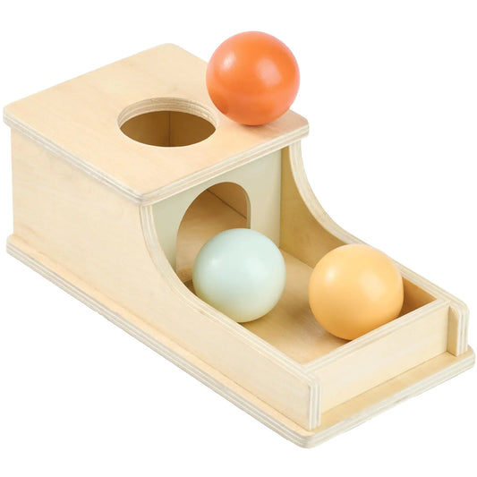 Montessori Mama Object Permanence Box Montessori Toys for Babies 6-12 Months Developmental Ball Drop Montessori Wooden Toys Infant Toddler Montessori Toy for 1 Year Old
